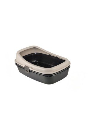 Plastart Bej Kahve Elekli Plastik Açık Kedi Tuvaleti PT-300