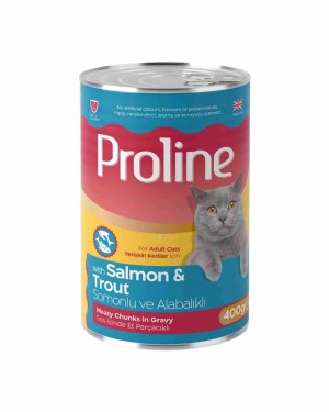 Proline 400gr Somonlu ve Alabalıklı Yetişkin Konserve Kedi Maması Proline 400gr Somonlu ve Alabalıklı Yetişkin Konserve Kedi Maması
