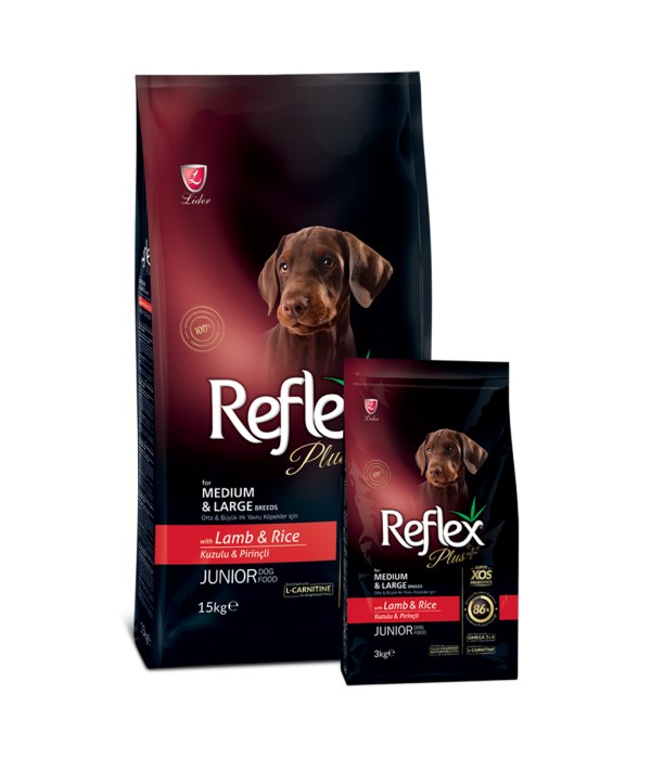 Reflex Plus Orta Büyük Irk Yavru Köpek İçin 3 kg Kuzu Etli Pirinçli Kuru Mama - RFX - 102 Reflex Plus Orta Büyük Irk Yavru Köpek İçin 3 kg Kuzu Etli Pirinçli Kuru Mama - RFX - 102