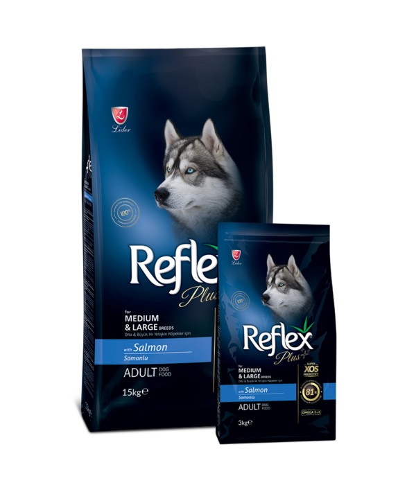 Reflex Plus Orta Büyük Irk Yetişkin Köpek İçin 3 kg Somonlu Kuru Mama - RFX - 106 Reflex Plus Orta Büyük Irk Yetişkin Köpek İçin 3 kg Somonlu Kuru Mama - RFX - 106
