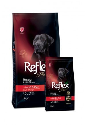 Reflex Plus Orta ve Büyük Irk Yetişkin Köpekler İçin 3 kg Kuzu Etli Kuru Mama - RFX - 105