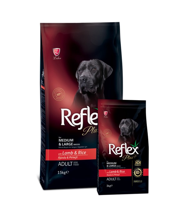 Reflex Plus Orta ve Büyük Irk Yetişkin Köpekler İçin 3 kg Kuzu Etli Kuru Mama - RFX - 105 Reflex Plus Orta ve Büyük Irk Yetişkin Köpekler İçin 3 kg Kuzu Etli Kuru Mama - RFX - 105
