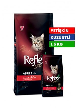 Reflex Plus 1 5 kg Kuzu Etli Pirinçli Yetişkin Kedi Kuru Mama - RFX - 304