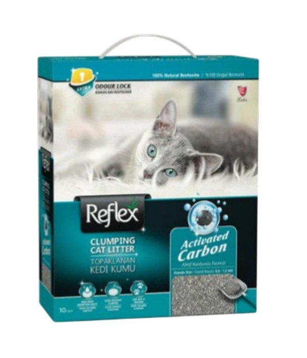 Reflex Kutulu Hızlı Topaklanan 10 lt Aktif Karbonlu Kedi Kumu - RFB011 