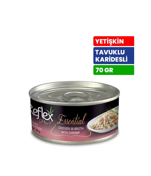 Reflex Plus Essential 70 gr Yetişkin Kediler İçin Ton Balıklı ve Karidesli Konserve Yaş Mama - RFK - 153 Reflex Plus Essential 70 gr Yetişkin Kediler İçin Ton Balıklı ve Karidesli Konserve Yaş Mama - RFK - 153