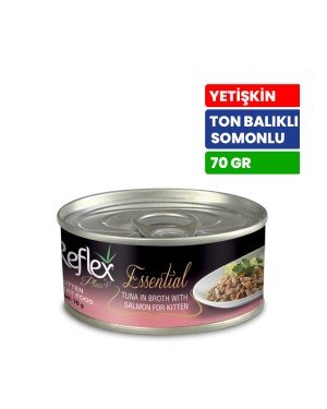 Reflex Plus Essential 70 gr Yetişkin Kediler İçin Ton Balıklı ve Somonlu Konserve Yaş Mama - RFK - 154