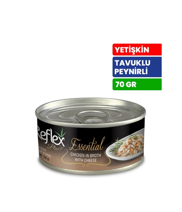 Reflex Plus Essential 70 gr Yetişkin Kediler İçin Tavuklu ve Peynirli Konserve Yaş Mama - RFK155
