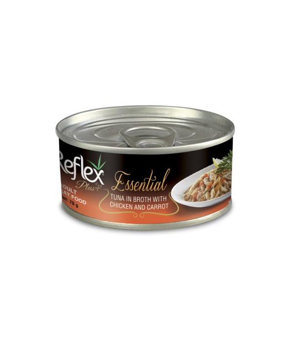 Reflex Plus Essential 70 gr Yetişkin Kediler İçin Tavuklu Havuçlu ve Ton Balıklı Konserve Yaş Mama - RFK - 156 Reflex Plus Essential 70 gr Yetişkin Kediler İçin Tavuklu Havuçlu ve Ton Balıklı Konserve Yaş Mama - RFK - 156