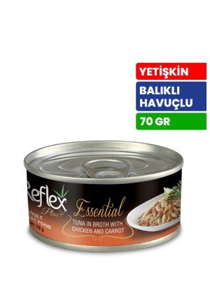Reflex Plus Essential 70 gr Yetişkin Kediler İçin Tavuklu Havuçlu ve Ton Balıklı Konserve Yaş Mama - RFK - 156 Reflex Plus Essential 70 gr Yetişkin Kediler İçin Tavuklu Havuçlu ve Ton Balıklı Konserve Yaş Mama - RFK - 156
