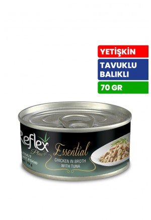Reflex Plus Essential 70 gr Yetişkin Kediler İçin Tavuklu ve Ton Balıklı Konserve Yaş Mama - RFK - 159 Reflex Plus Essential 70 gr Yetişkin Kediler İçin Tavuklu ve Ton Balıklı Konserve Yaş Mama - RFK - 159