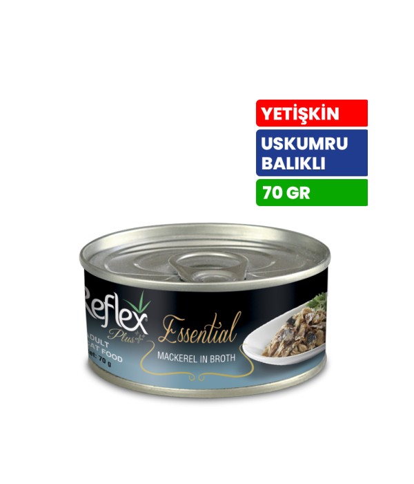 Reflex Plus Essential 70 gr Yetişkin Kediler İçin Uskumru Balıklı Konserve Yaş Mama - RFK - 165 Reflex Plus Essential 70 gr Yetişkin Kediler İçin Uskumru Balıklı Konserve Yaş Mama - RFK - 165