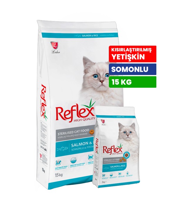 Reflex Plus 15 kg Kısırlaştırılmış Yetişkin Kediler İçin Somonlu Kuru Mama - RFL - 204 Reflex Plus 15 kg Kısırlaştırılmış Yetişkin Kediler İçin Somonlu Kuru Mama - RFL - 204