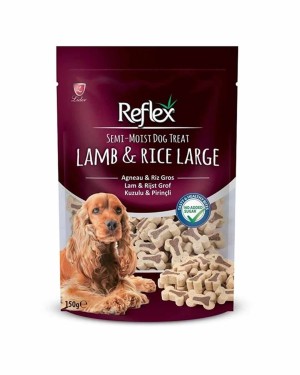Reflex Köpekler İçin 150gr Kuzu Etli Pirinçli Büyük Kemik Şekilli Atıştırmalık Ödül Maması Reflex Köpekler İçin 150gr Kuzu Etli Pirinçli Büyük Kemik Şekilli Atıştırmalık Ödül Maması
