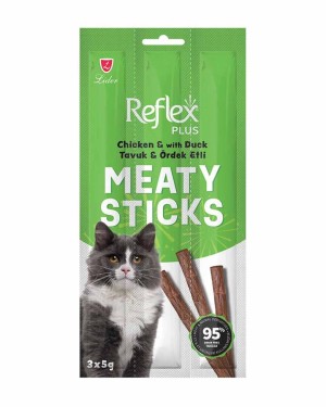 Reflex 5gr 3lü Yetişkin Kediler İçin Tavuklu ve Ördek Etli Ödül Çubuk Reflex 5gr 3lü Yetişkin Kediler İçin Tavuklu ve Ördek Etli Ödül Çubuk