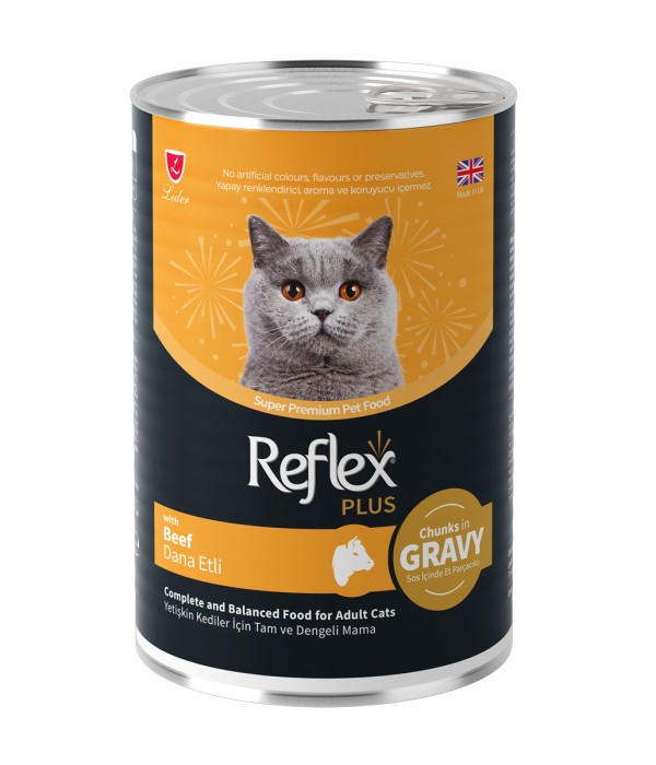 Reflex Plus 400 gr Sos İçinde Parça Dana Etli Yetişkin Kediler İçin Yaş Mama - RFK - 063 Reflex Plus 400 gr Sos İçinde Parça Dana Etli Yetişkin Kediler İçin Yaş Mama - RFK - 063