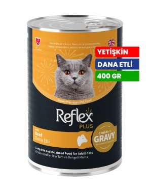 Reflex Plus 400 gr Sos İçinde Parça Dana Etli Yetişkin Kediler İçin Yaş Mama - RFK - 063