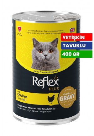 Reflex Plus 400 gr Yetişkin Kediler İçin Sos İçinde Tavuklu Konserve Yaş Mama - RFK - 064