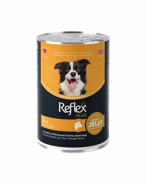 Reflex Plus Yetişkin Köpekler İçin 400gr Jöle Dana Etli Konserve Yaş Mama Reflex Plus Yetişkin Köpekler İçin 400gr Jöle Dana Etli Konserve Yaş Mama
