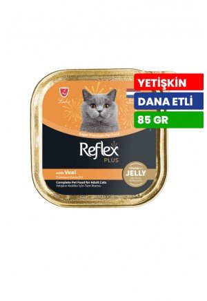 Reflex Plus 85 gr Yetişkin Kediler İçin Jöleli ve Dana Parçacıklı Yaş Mama - RFK - 071
