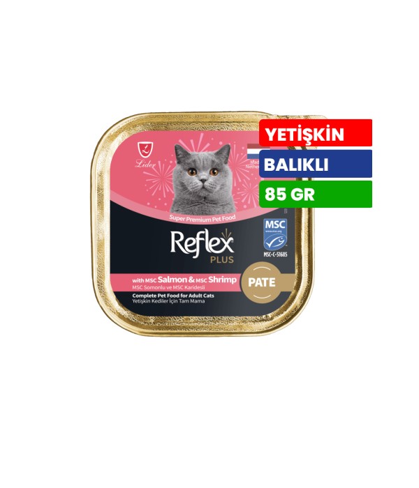Reflex Plus 85 gr Yetişkin Kediler İçin Somonlu ve Karidesli Yaş Mama - RFK - 074 Reflex Plus 85 gr Yetişkin Kediler İçin Somonlu ve Karidesli Yaş Mama - RFK - 074