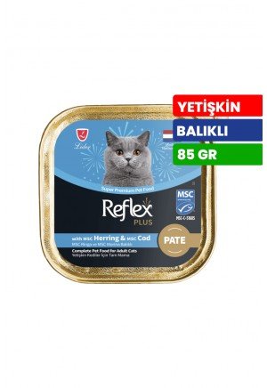 Reflex Plus 85 gr Yetişkin Kediler İçin Ringa ve Morina Balıklı Yaş Mama - RFK - 075