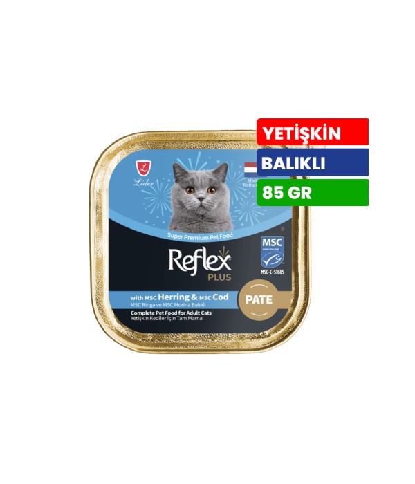Reflex Plus 85 gr Yetişkin Kediler İçin Ringa ve Morina Balıklı Yaş Mama - RFK - 075 Reflex Plus 85 gr Yetişkin Kediler İçin Ringa ve Morina Balıklı Yaş Mama - RFK - 075