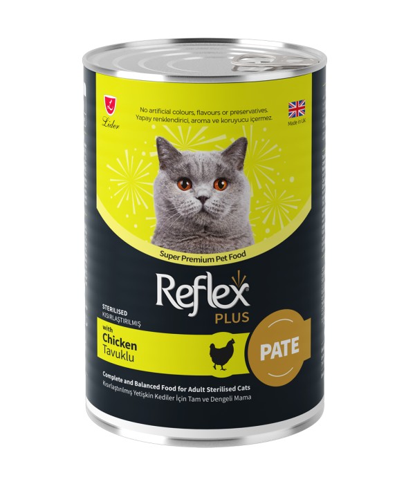 Reflex Plus Kısırlaştırılmış Yetişkin Kediler İçin  400 gr Sos İçinde Tavuklu Konserve Yaş Mama - RFK - 068