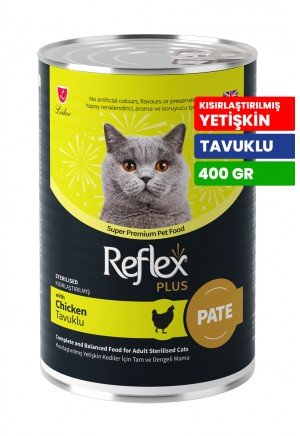 Reflex Plus Kısırlaştırılmış Yetişkin Kediler İçin 400 gr Sos İçinde Tavuklu Konserve Yaş Mama - RFK - 068 Reflex Plus Kısırlaştırılmış Yetişkin Kediler İçin 400 gr Sos İçinde Tavuklu Konserve Yaş Mama - RFK - 068