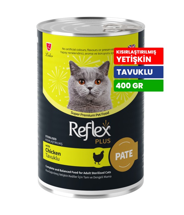 Reflex Plus Kısırlaştırılmış Yetişkin Kediler İçin  400 gr Sos İçinde Tavuklu Konserve Yaş Mama - RFK - 068
