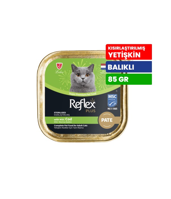 Reflex Plus 85 gr Kısırlaştırılmış Yetişkin Kediler İçin Morina Balıklı Yaş Mama - RFK - 077 Reflex Plus 85 gr Kısırlaştırılmış Yetişkin Kediler İçin Morina Balıklı Yaş Mama - RFK - 077