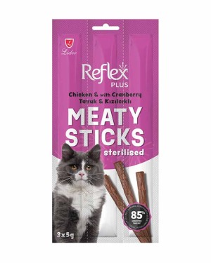 Reflex 5gr 3lü Kısırlaştırılmış Yetişkin Kediler İçin Tavuklu ve Kızılcıklı Etli Çubuk Reflex 5gr 3lü Kısırlaştırılmış Yetişkin Kediler İçin Tavuklu ve Kızılcıklı Etli Çubuk