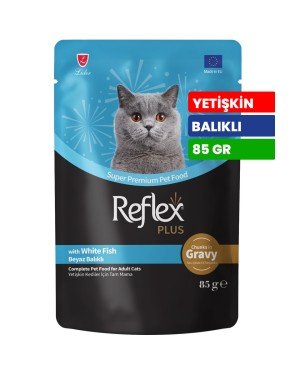 Reflex Plus 85 gr Yetişkin Kediler İçin Beyaz Balıklı ve Soslu Yaş Mama - RFK - 78 Reflex Plus 85 gr Yetişkin Kediler İçin Beyaz Balıklı ve Soslu Yaş Mama - RFK - 78