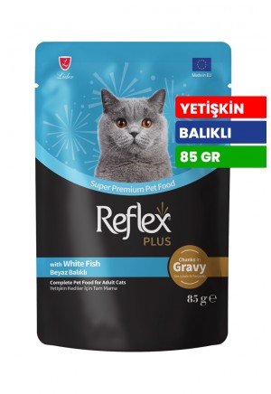 Reflex Plus 85 gr Yetişkin Kediler İçin Beyaz Balıklı ve Soslu Yaş Mama - RFK - 78