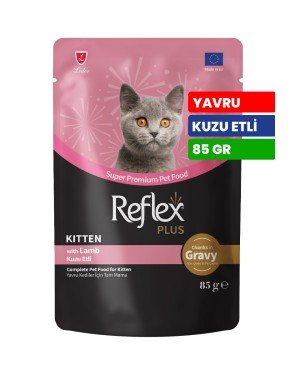 Reflex Plus 85 gr Yavru Kediler İçin Soslu ve Kuzu Etli Yaş Mama - RFK - 80
