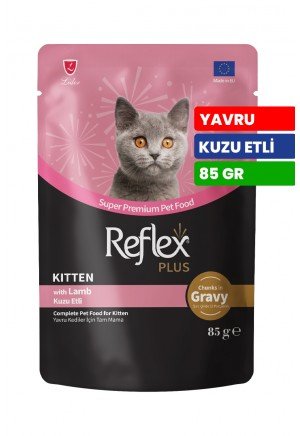Reflex Plus 85 gr Yavru Kediler İçin Soslu ve Kuzu Etli Yaş Mama - RFK - 80