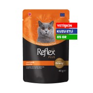 Reflex Plus 85gr Yetişkin Kediler İçin Soslu ve Kuzu Etli Yaş Mama