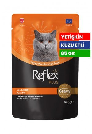 Reflex Plus 85 gr Yetişkin Kediler İçin Soslu ve Kuzu Etli Yaş Mama - RFK - 81