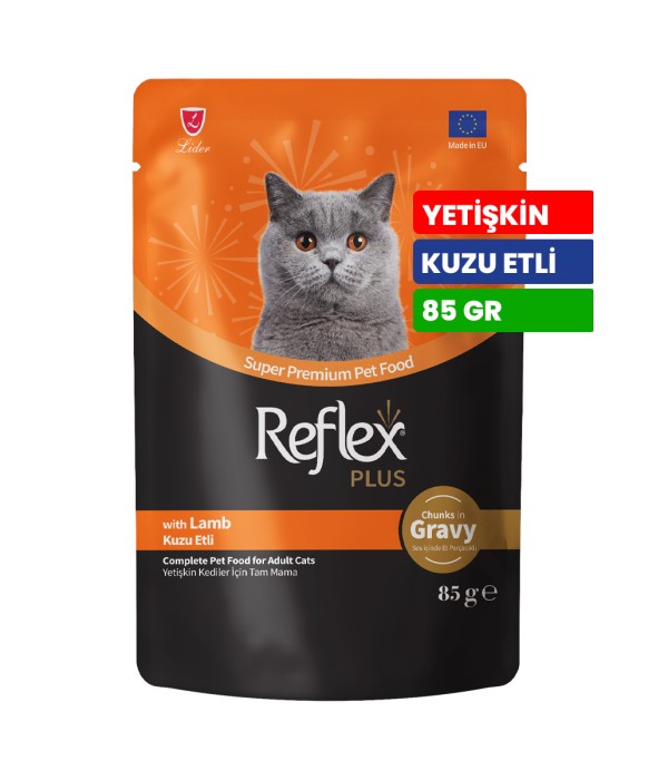 Reflex Plus 85 gr Yetişkin Kediler İçin Soslu ve Kuzu Etli Yaş Mama - RFK - 81 Reflex Plus 85 gr Yetişkin Kediler İçin Soslu ve Kuzu Etli Yaş Mama - RFK - 81