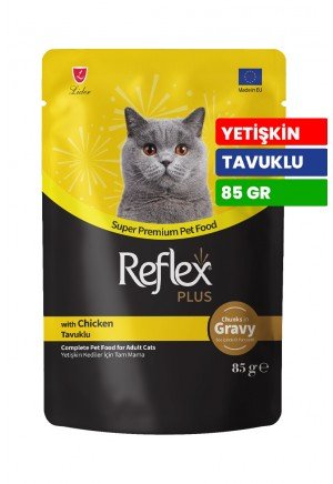 Reflex Plus 85 gr Yetişkin Kediler İçin Tavuklu ve Soslu Yaş Mama - RFK - 83