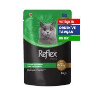 Reflex Plus 85 gr Yetişkin Kediler İçin Soslu Ördek ve Tavşan Etli Yaş Mama - RFK - 84