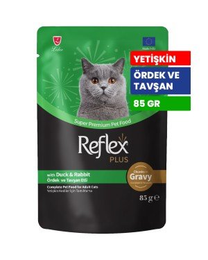 Reflex Plus 85 gr Yetişkin Kediler İçin Soslu Ördek ve Tavşan Etli Yaş Mama - RFK - 84 Reflex Plus 85 gr Yetişkin Kediler İçin Soslu Ördek ve Tavşan Etli Yaş Mama - RFK - 84
